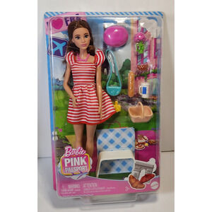 Barbie Pink Passport Paris Doll Brunette Doll France Picnic Beret Hat Tourist